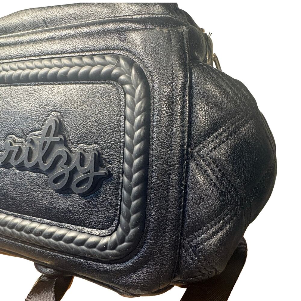 Itzy Ritzy Boss Diaper Bag Backpack Black Quilted Vegan Leather - Picture 12 of 13